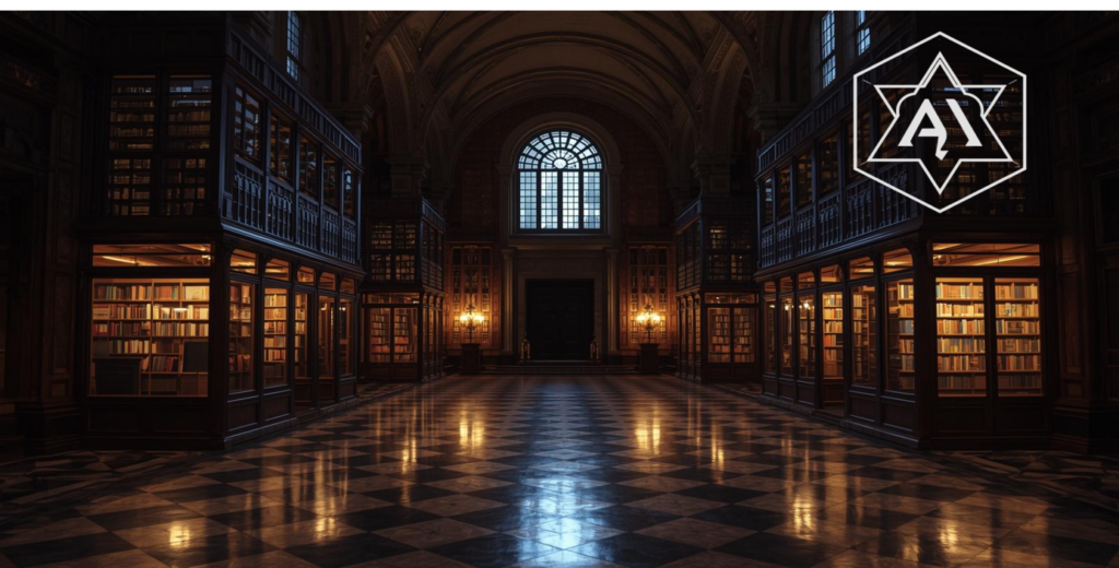 Bibliothek gering beleuchtet